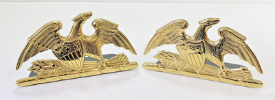 Virginia Metalcrafters, Brass Spread Eagle Design Bookends, Vintage 1952