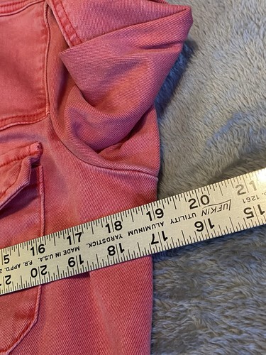 Kut from the Kloth Denim Jacket Frayed Hem Red Womens Size Small - Picture 8 of 10