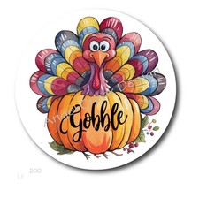 CUTE THANKSGIVING TURKEY SCRAPBOOK STICKERS ENVELOPE SEALS GOBBLE TURKEY LABELS
