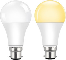 Dusk to Dawn Sensor Light Bulbs B22 12W LED Warm White 3000K, 1000LM, Auto On/Of