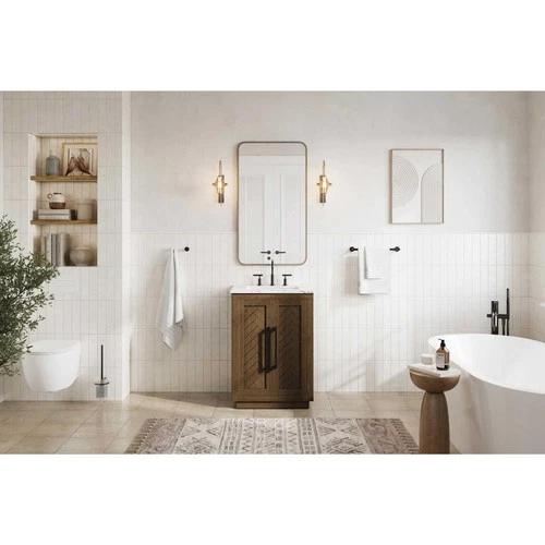 Elegant Lighting VF29024HO Chase 24 X 34 inch Hazel Oak Bathroom Vanity Cabinet - Picture 4 of 11