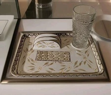 Temptations by Tara Taco Holder Platter Meal Tray + 1 Tea Water Glass