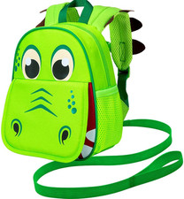 AGSDON Toddler Backpack Leash, 9.5" Safety Harness Dinosaur Bag - Removable Teth