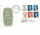 Stamps 1967 Australia 5c QE2 issues inc tab pairs on Emblem cachet FDC, uncommon