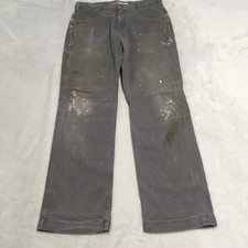 Carhartt Trousers Mens 33x32  Grey Carpenter Canvas Cargo Work Pant Painter W33