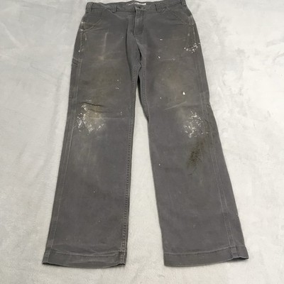 Carhartt Trousers Mens 33x32  Grey Carpenter Canvas Cargo Work Pant Painter W33