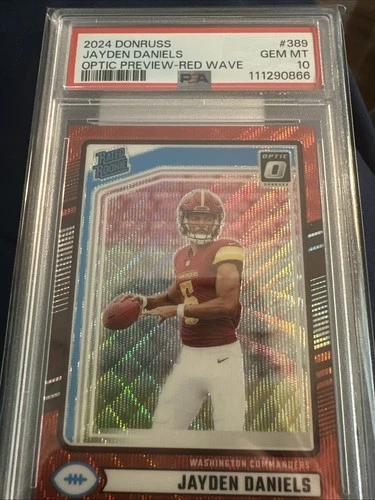 2024 Donruss Optic Preview Red Wave Jayden Daniels PSA 10