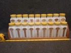 Vintage Griffith Milk Glass Spice jars, Full Set Of 18,  And Rack.