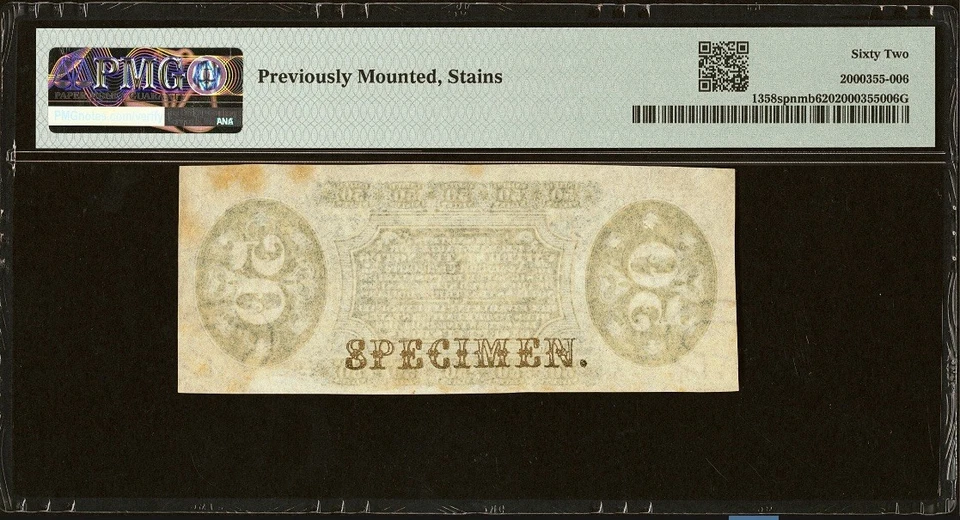 FR 1358 Fractional 1864 Union Currency 50c Civil War Third Specimen Issue PMG 62 - Image 2 of 4