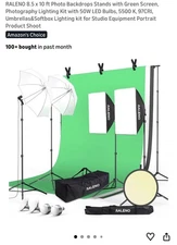 Backdrop Stand, Green Screen, Lighting Kit, Umbrellas & Softbox NIB