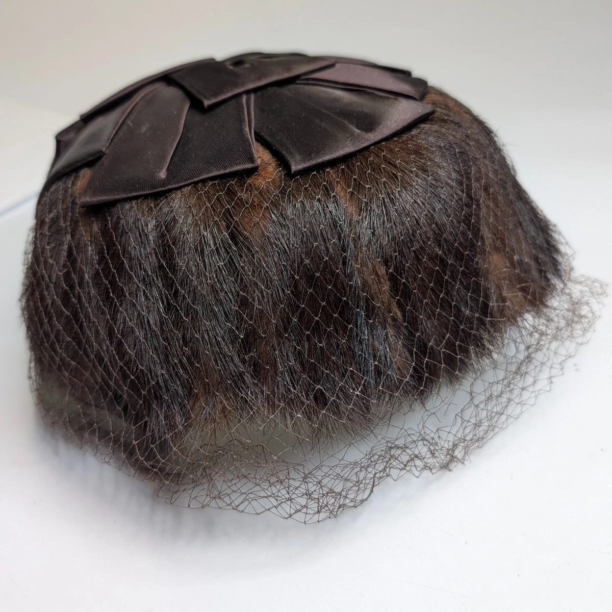 Satin Brown Pillbox Vintage Hats for Women for sale | eBay display picture 3