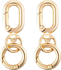 2 Sets Double Opening Swivel Clasp Clips, Metal Swivel Spring Snap Hooks, Key Ch