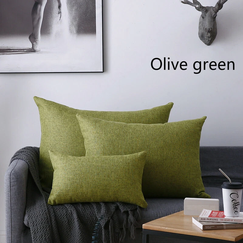 2X Solid Color Cushion Cover Pillow Cases Solid Color Large Sofa Car Bed Decor - Image 3 of 4