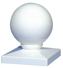 Vinyl Fence Post Cap (4/5 Inch Ball/Dome Style) White Vinyl Post Caps