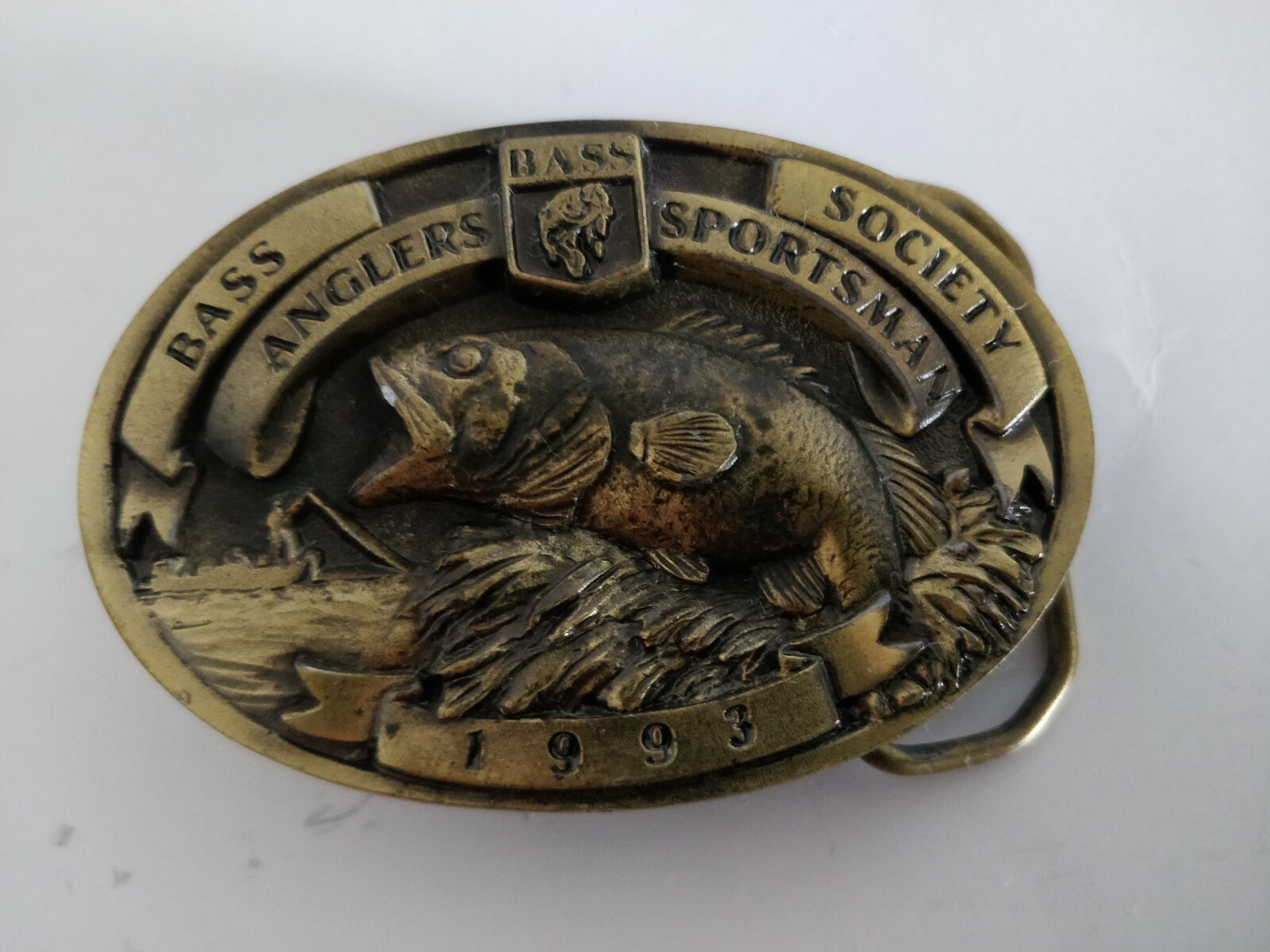 Bass Society Anglers Sportsman 1993 Belt Buckle