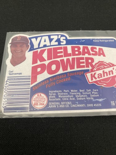 1983 Kahn's Carl Yastrzemski Kielbasa Powers Blue Label Boston Red Sox NMT Yaz - Picture 2 of 4