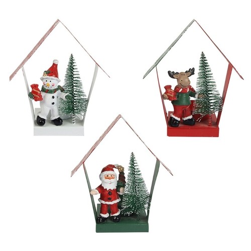 Metal Christmas Snowman/Santa/Elk Christmas Holders Tea Light Christmas - Picture 5 of 9