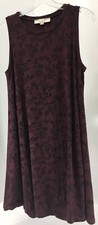 Loft Womens Sleeveless Floral Shift Dress Color Burgundy/Black Size Medium NWT #