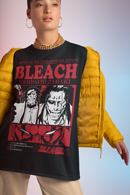 Zaraki Kenpachi T-shirt Byakuya Anime Comic Bleach Japanes Gift
