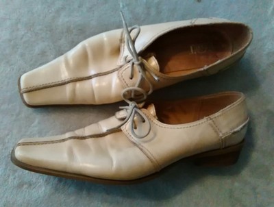 cream lace up shoes