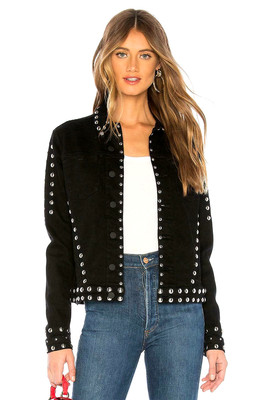 studded black jean jacket