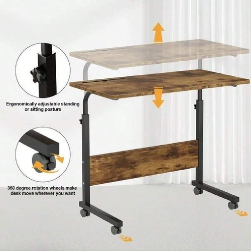 Rolling Standing Desk w/ Wheels, Adjustable Height Mobile Workstation for Home - Picture 29 of 40