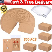 500 Pcs Earring Card Holder Display Bags Earrings Necklace Jewelry Packaging Set