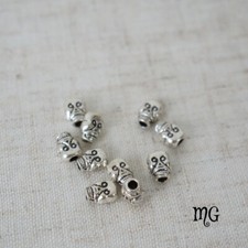10 Piezas Pequeñas Cuentas Calavera Espaciador Panes Joyería Accesorios Plata Tibetana