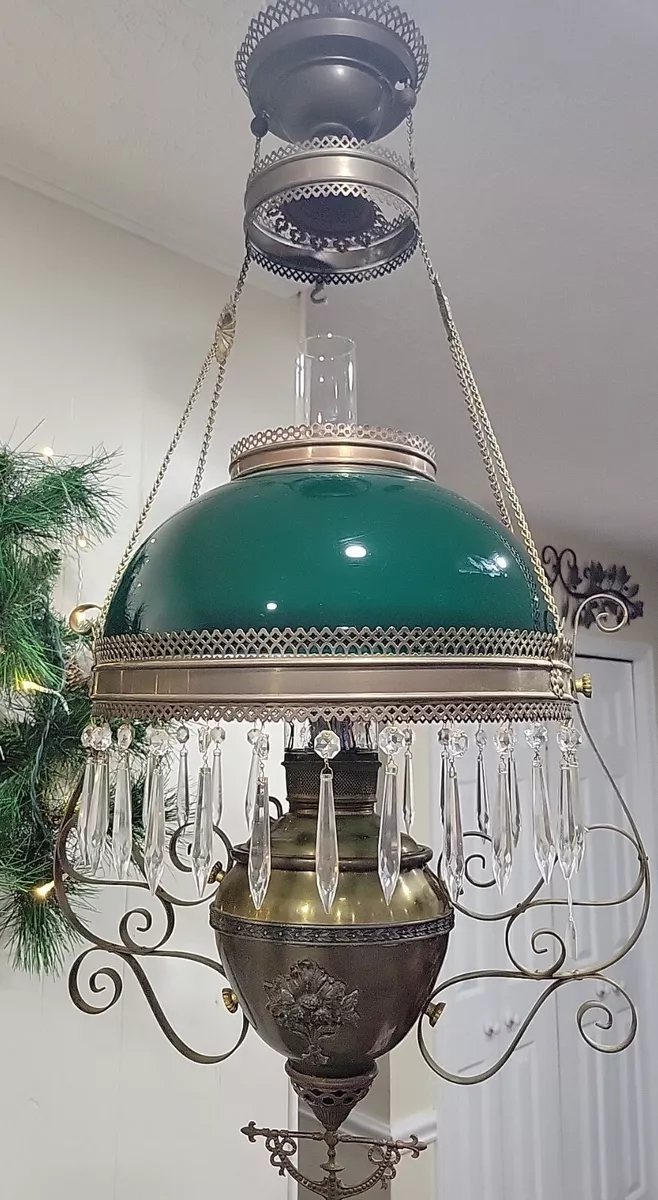 Antique hanging on sale oil lamps prices