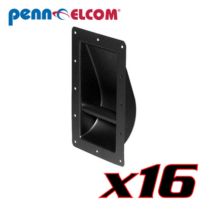 Sixteen Pack Penn-Elcom H1070 Large Recessed 1'' thick Steel Handle Black