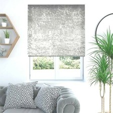 CRUSHED VELVET ROLLER BLIND BLINDS WITH EASY FITTING TRIMABLE SOFT TOUCH FABRIC