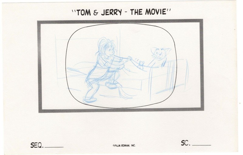 TOM AND JERRY The Movie Hand-drawn production storyboard Hanna Barbera 1992 2a