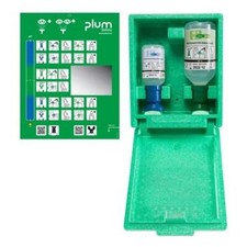 PLUM Augenspülbox pH Neutral Wandbox 500ml+200ml mit Spiegel Staubschutz