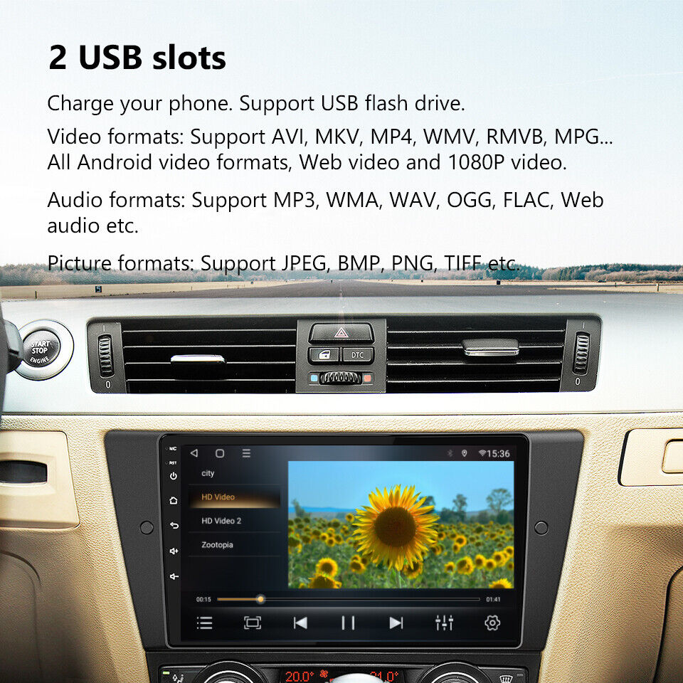 For BMW E90 E91 E92 E93 M3 9Android Auto 10 Car Play Stereo Radio GPS  Bluetooth