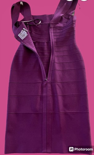 Herve Leger Bandage Dress Magenta Straps Bodycon Sz M New W/out Tags MSRP $995 - Picture 8 of 19
