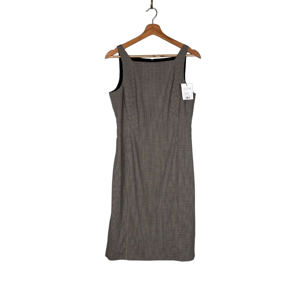 Square neck plaid clearance dress