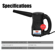 XPOWER A-2S Professional Electric Duster Inclined Nozzle 3m Wire Strong Airflow