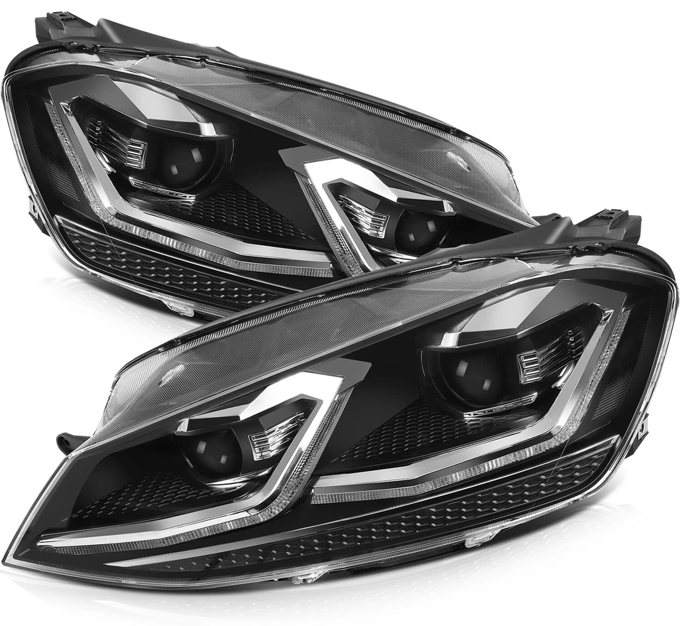 PAIR/SET Full LED Projector Headlights W/ DRL For Volkswagen Golf MK7 2014-2019 - Image 3 of 4
