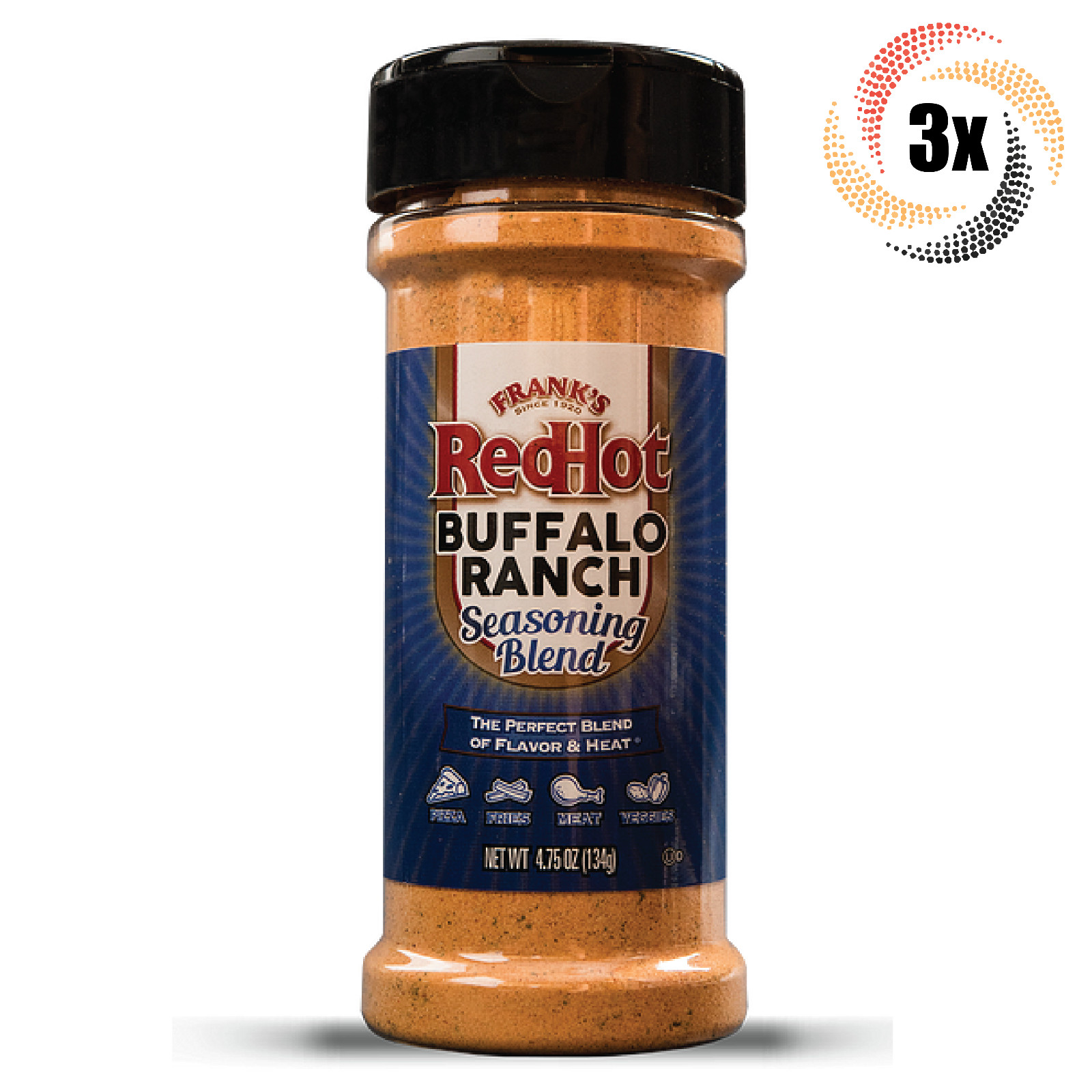 3x Шейкеры Franks Red Hot Buffalo Ranch Смесь приправ для ранчо 4,75 унции | Быстрая доставка