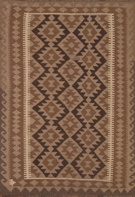 Southwestern Kelim Reversible Oriental Area Rug 4x6 ft Hand-woven Wool Carpet