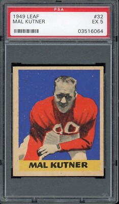 1949 Leaf Football #32 Mal Kutner PSA 5