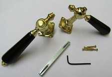 Vintage style lever door latch handles on rose old Edwardian period BRASS SQ