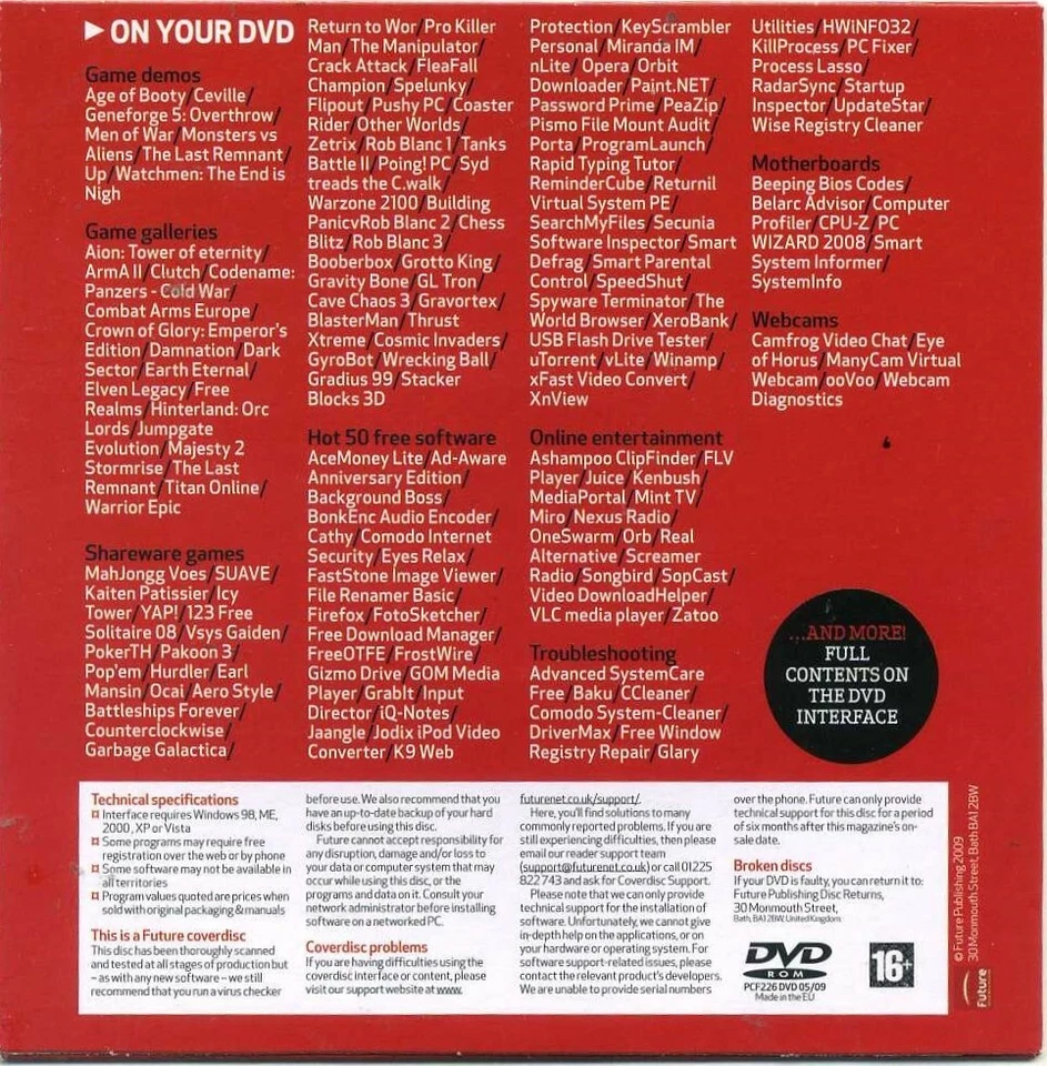 PC Format Issue Coverdisc 226 - May 2009 (Watchmen Demo) - Image 2 of 3