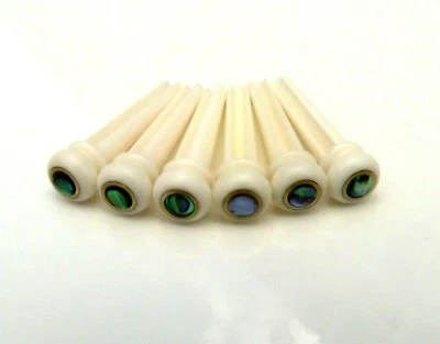 Knochen Messing Ring Abalone Shell Dot Steg Pins Akustikgitarre Saite Wirbel Pin