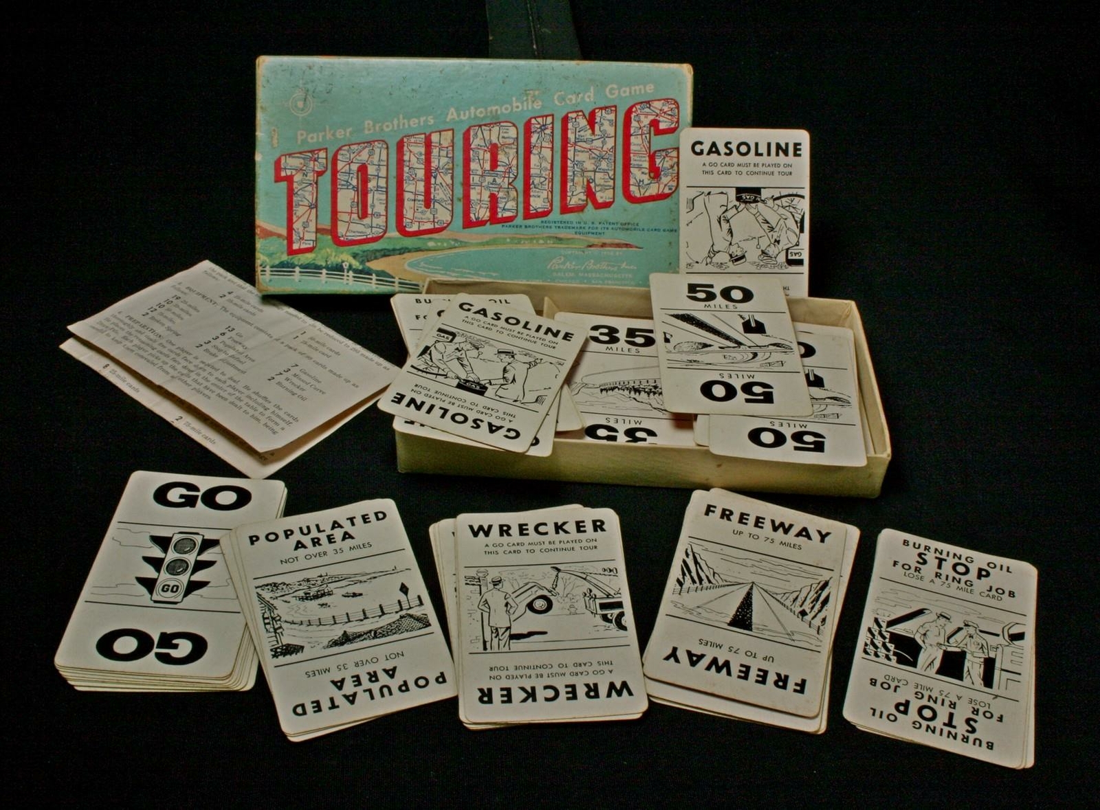 Vintage Parker Brothers Touring Automobile Theme Card Game 1958 eBay