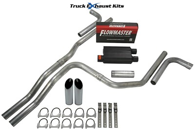 Chevy Tahoe 00-06 2.5'' Dual Exhaust Kit S Exit Flowmaster Super 44 SW Tip