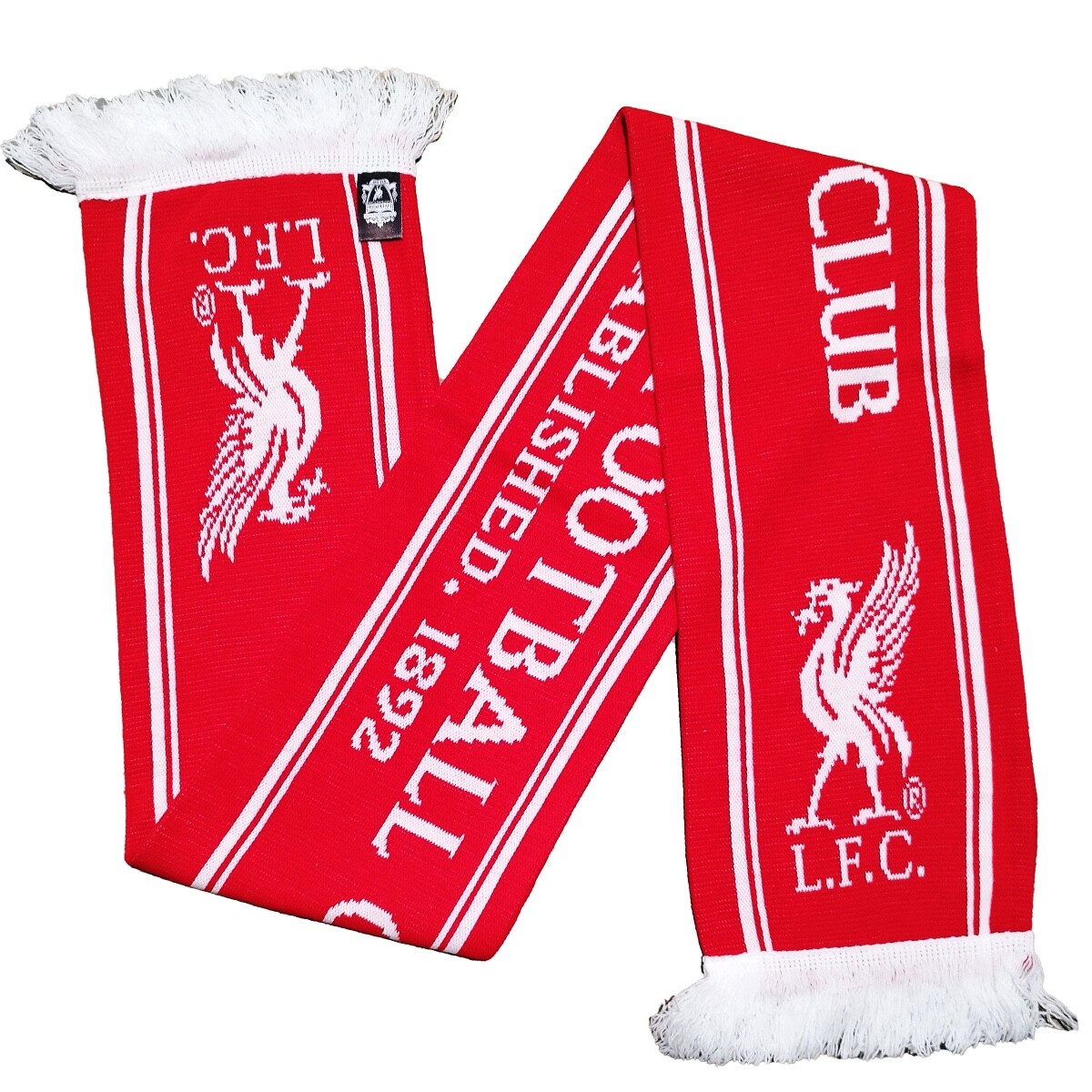 LIVERPOOL 1892 マフラータオル　スカーフ 赤 フリンジ付き Liverpool FC Scarf Official Jacquard - Established 1892-Red