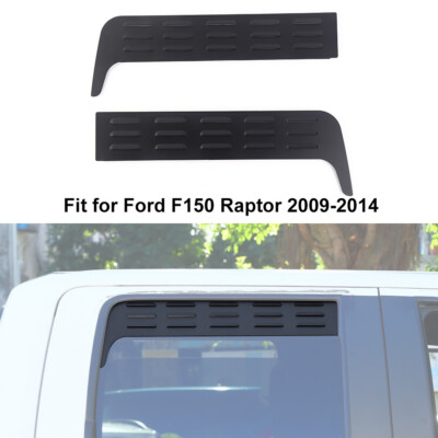 Side Window Glass Air Vent Louver Trim Cover Shield for Ford F150 Raptor 2009-14