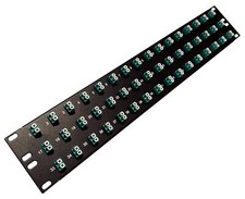 48 Port LC Fiber Patch Panel 10Gb/40Gb Multimode Aqua Couplers Loaded 2u 19"