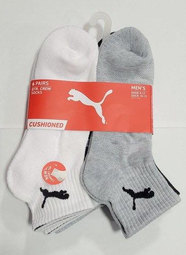 PUMA SOCKS MEN'S - QUARTER CREW - SIZE 10-13 - PACK 6 - Picture 12 of 56